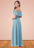 Lori A-Line Off the Shoulder Chiffon Floor-Length Junior Bridesmaid Dress STBP0019973
