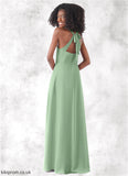 Emily A-Line Bow Chiffon Floor-Length Junior Bridesmaid Dress STBP0020013