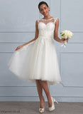 Wedding Dresses Elva A-Line Dress Asymmetrical Illusion Wedding Ruffle With Lace Tulle