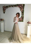 Long Puff Sleeves Prom Dresses Appliques See Through Evening Prom STBP2HJK88Z